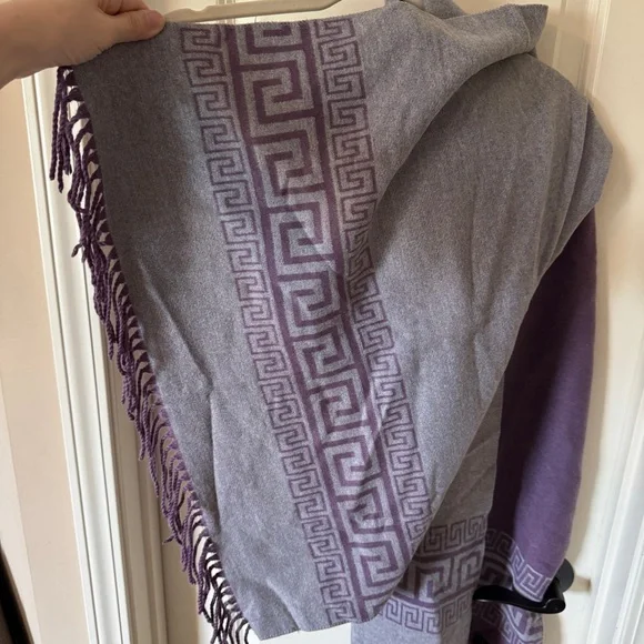 Alpaca Reversible Soft Wool Fringe Long Scarf - Picture 4 of 4